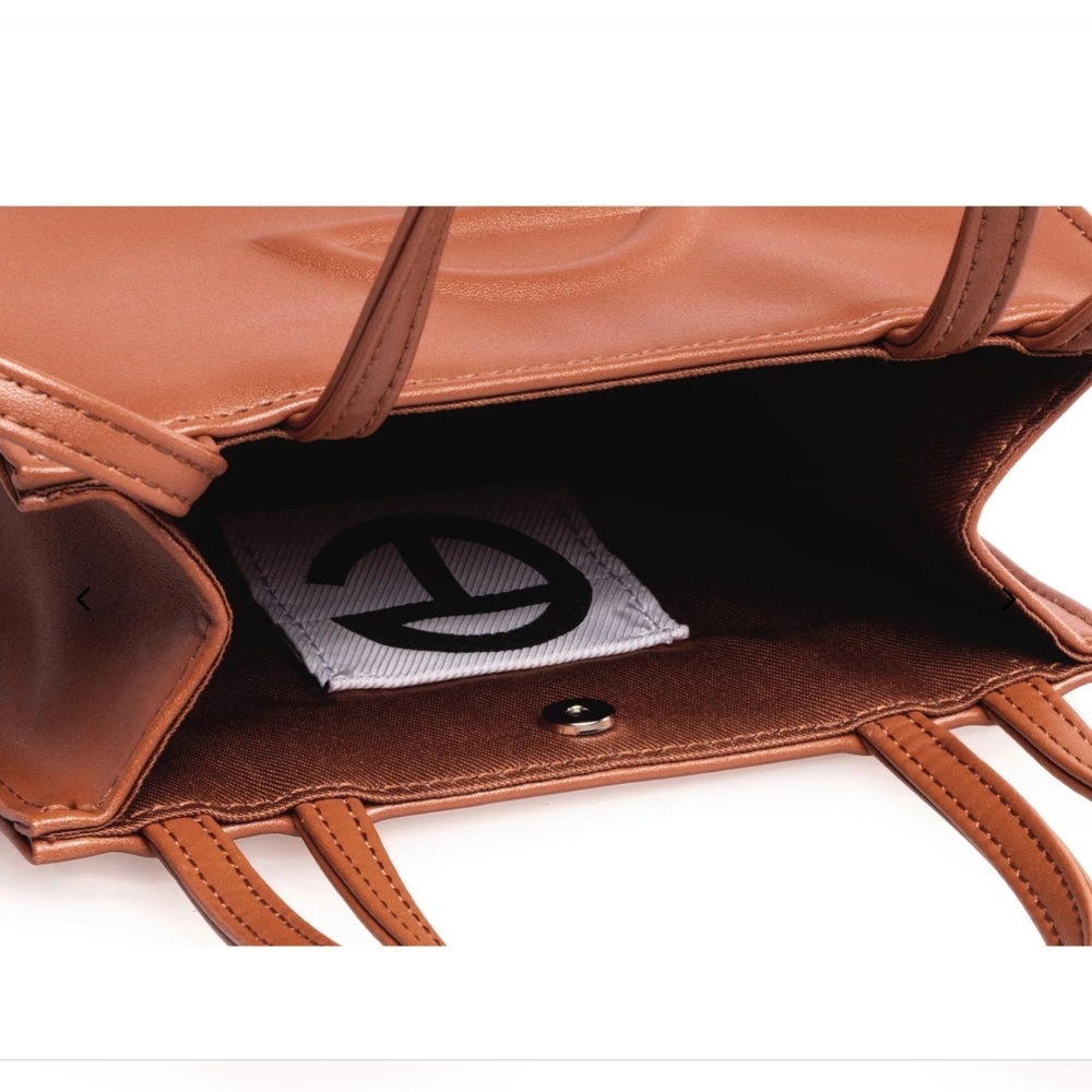 Telfar Tan Small Shopping Bag With Logo Dust Bag (NWT) - Picture 4 of 11